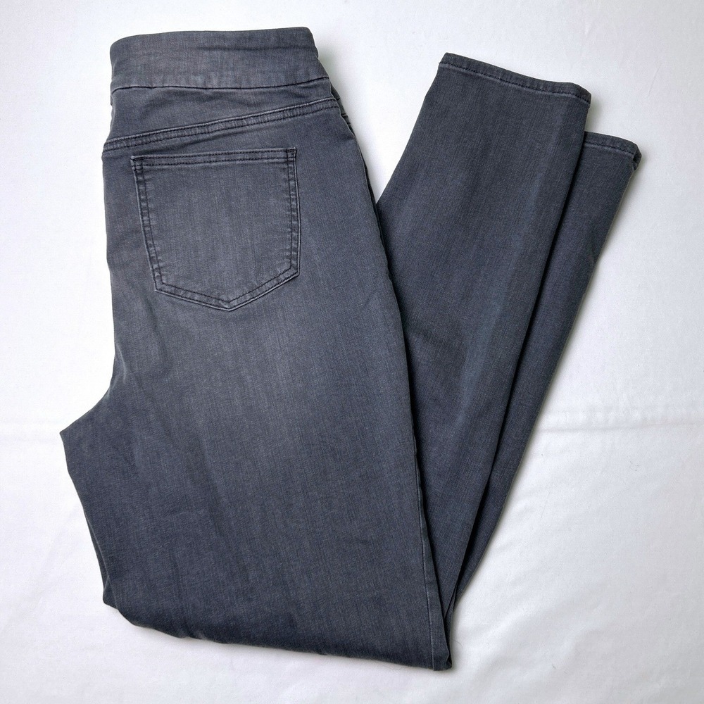 Chico's Womens High Rise Pull On Stretch Denim Jeggings Size 2/12 Grey Casual